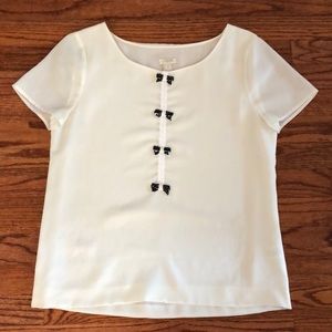 J Crew Factory beaded bow top